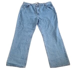 Fashion Nova Medium Wash Button Fly Crossover Straight Leg Jeans